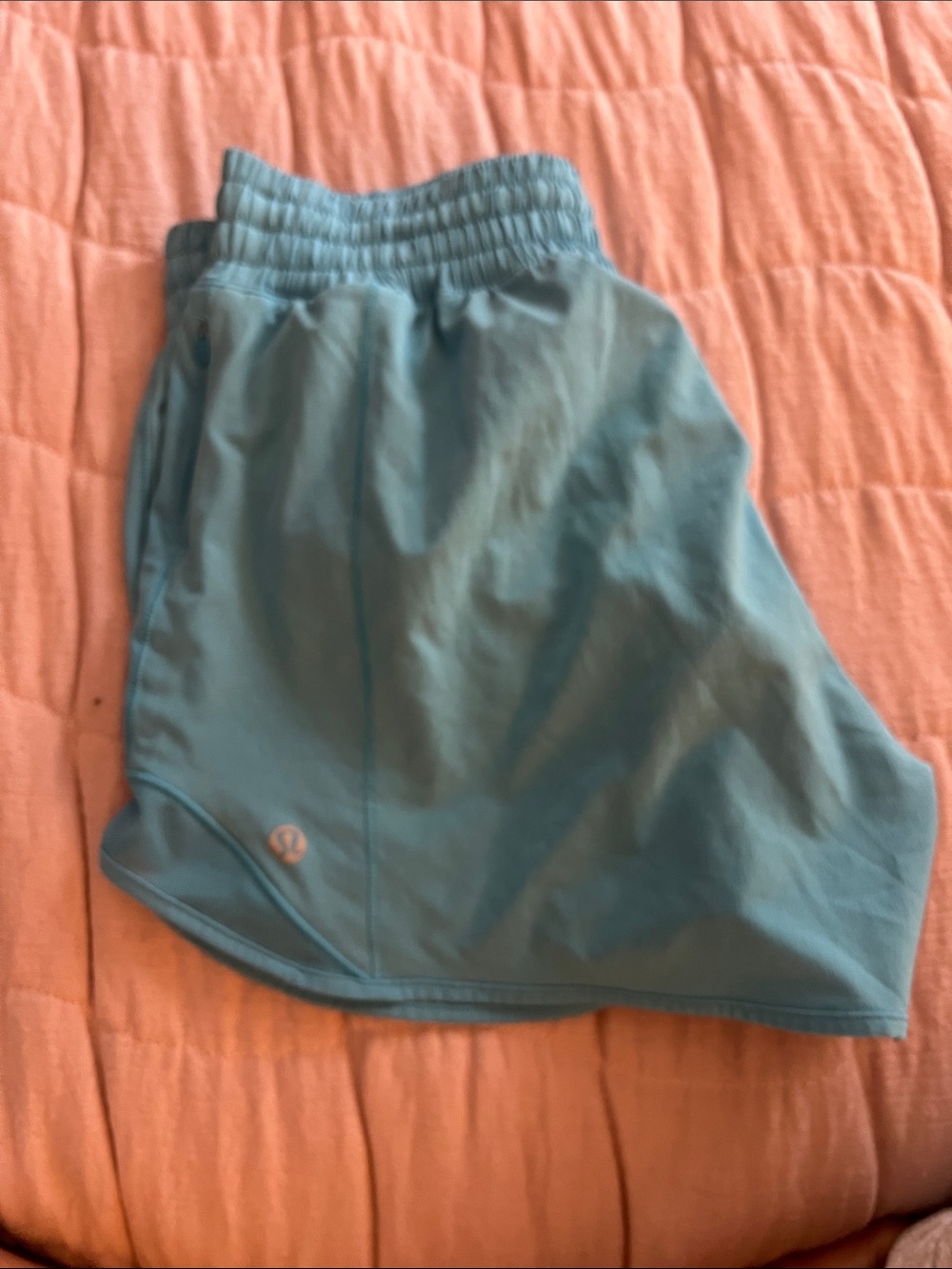 lululemon athletica Aqua Blue Women's Running Shorts Hotty Hots Low Rise 4" - Picture 3 of 5